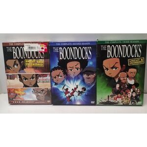 The Boondocks Complete Seasons 1 2 3 DVD Set Uncut Animated Comedy